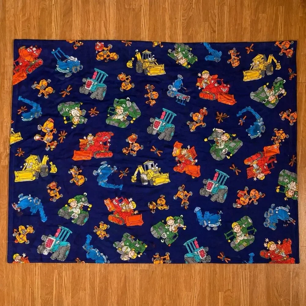 Vintage Bob The Builder Valance Curtain Panel 16H x 42W Children's Room Set Of 2